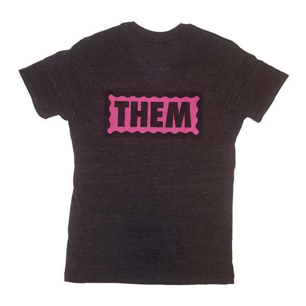 Black They/Them Fitted Crew-Neck T-Shirt